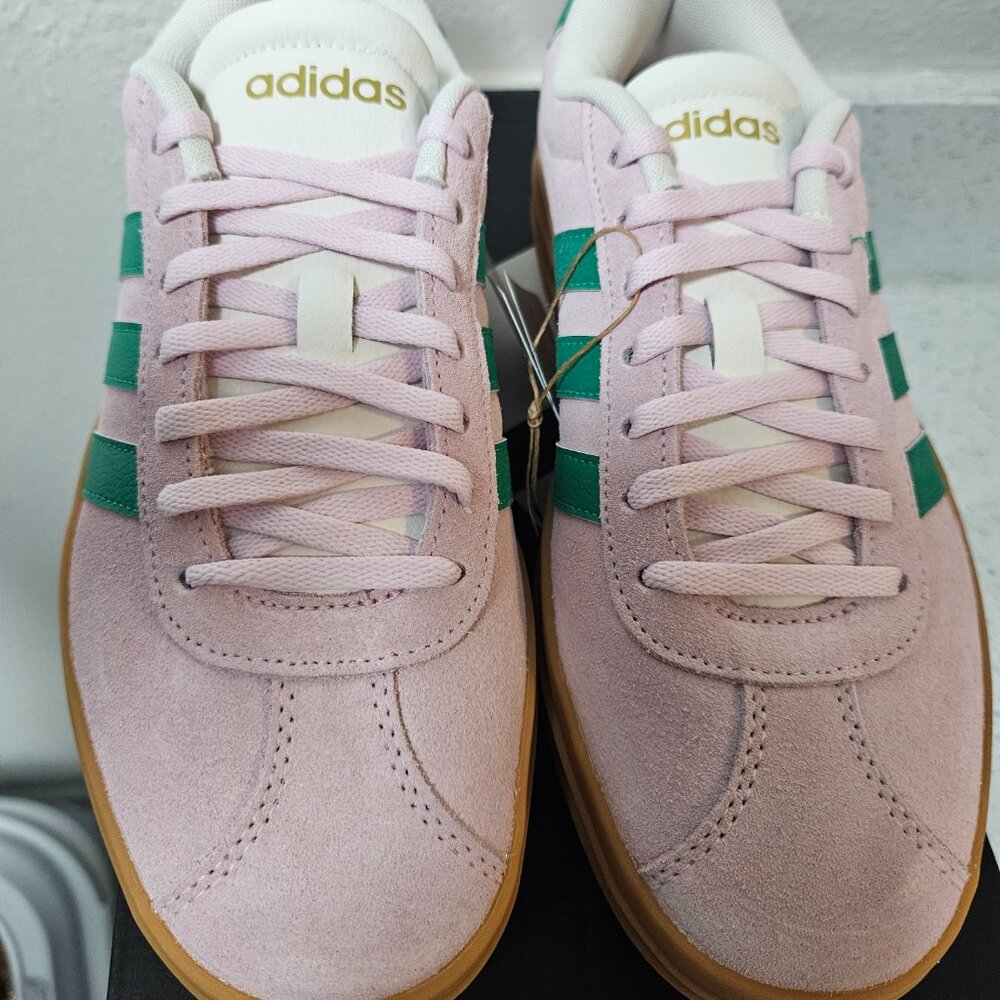Adidas VL Court Bold Clear Pink Court Green Size 7 Womens Platform Sneaker NEW - Picture 11 of 16